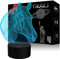 YiKAiLi 3D Illusion Lampe Pferdekopf Tier LED-Nachtlicht 7 Farbwechsel USB-Stromversorgung Berührungsschalter Stimmungslicht Schlafzimmer Schreibtischlampe für Kinder Weihnachts Geburtstag Geschenk