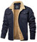 MAGCOMSEN Men's Navy M Regular-Fit Thick Fleece Lined Winter Trucker Coat with 5 Pockets