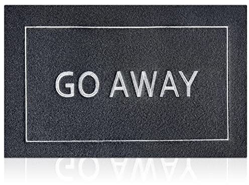 JJUUYOU Door Mat for Front Door Durable Welcome Mats Outdoor Indoor Non Slip Doormat Go Away Funny Rubber Rugs Decor for Home Farmhouse Patio