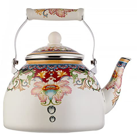 Alipis Bollitore Smaltato Da 4 Litri Per Fornello Decorativo E Freddo Per Ufficio E Casa