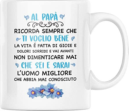 Vulfire Papà Tazza Regalo uomo compleanno Idea originale Idee Regali per lui per Natale festa del Papà, Al Papà Ti Voglio Bene (Papà, Ceramica)