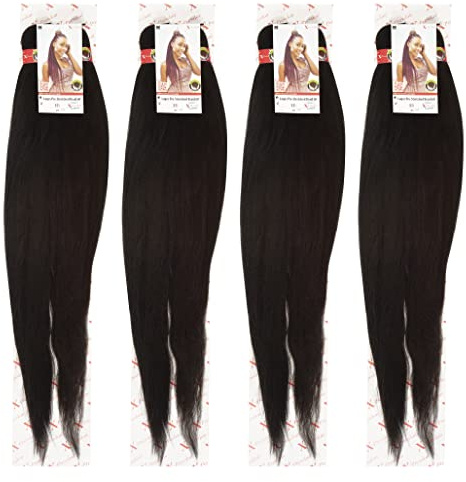 NEW 60 INCH PRE-PULLED XPRESSION LAGOS BRAID PRE-PULLED Hair Extension, 60” 2Pack,(Colour 1B Natural Black)
