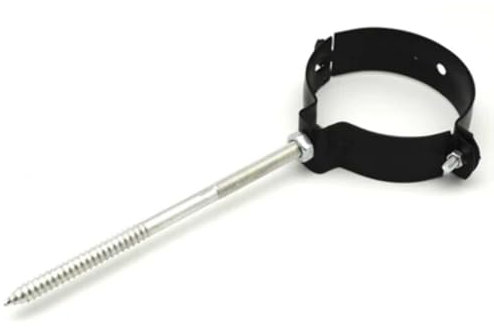 COLLARE PER FISSAGGIO DI TUBI FUMO VERNICIATO NERO Diam. 120