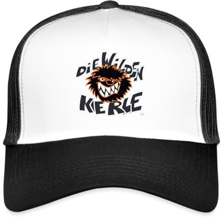 Spreadshirt Die Wilden Kerle Logo Wild Trucker Cap, One Size, Weiß/Schwarz