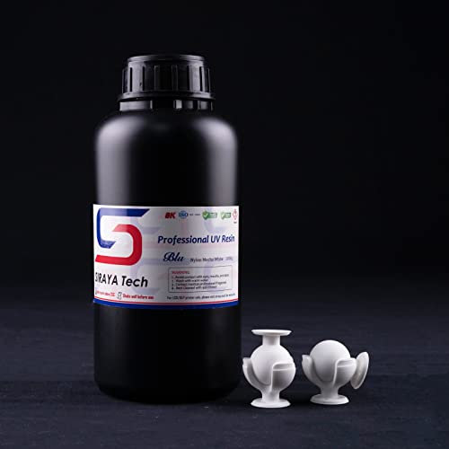 Siraya Tech Blu Nylon Mecha - Robustes 3D-Druck-Harz, kratzfest, nylonähnliche Stärke und Präzision, hochauflösende 405 nm UV-härtende LCD-DLP-3D-Drucker-kompatibel, 8K-fähig (1 kg, Nylon-Mecha)