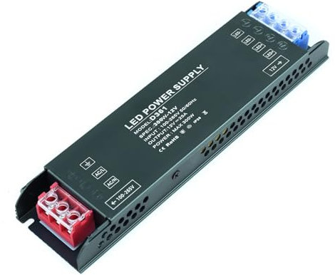 KSIBNW Transformador 220V a 12V Fuente Alimentacion, Ultra Fino LED Alimentación AC 220V a DC 12V 25A 300W Driver de Bajo Tensión Controlador de Voltaje Constante Conmutación Compacto para Tira LED