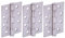 HANDLEZONE® Door Hinges 1.5 Pairs (3 Hinges) 102mm / 4 inch Ball Bearing, Grade 13 Fire Rated, CE13 FD30 FD60, with Screws - Satin Stainless Steel