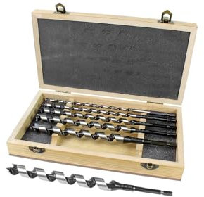 6er Set Schlangenbohrer 6-8-10-12-14-16mm Gesamtlaenge 235mm in Holzkaestchen