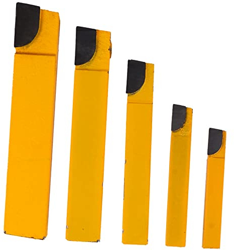 Utensile Tornio in Acciaio al Tungsteno 5 Pezzi per Tornitura | Colore Giallo, Set da 1 Confezione, per Lavorazioni Generali e Fresatura, Tagliente Resistente All'usura ed Efficiente