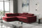 Kaiser Möbel, Ecksofa mit schlaffunktion, mit Bettkasten, Schlafsofa Atom Lux, Designer Sofa, Modern Design Couch, Polsterecke, Freistehend, Stoff Monolith Klasse A, Rot Links
