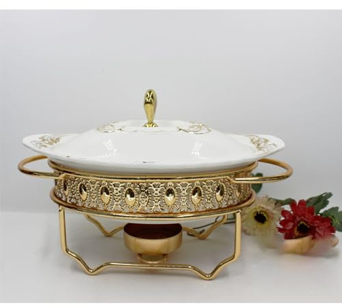 Scaldavivande In Ceramica, Set Da Buffet Rettangolare, Scaldavivande Per Buffet/Matrimoni/Feste/Banchetti/Eventi Di Catering (A 1,5 L)