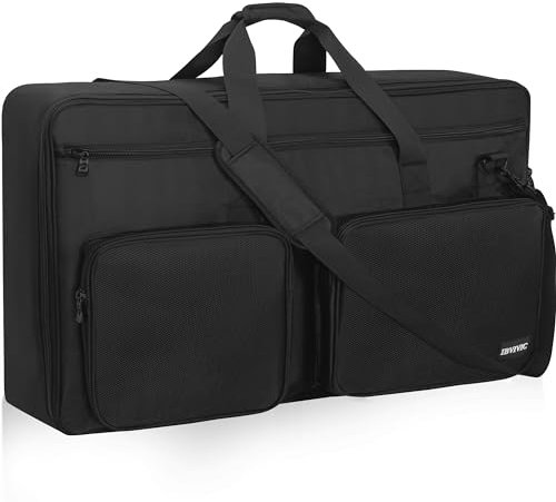 IBVIVIC DJ Controller Storage Bag Fits XDJ-RX2, XDJ-RX3, Prime 4, MCX8000, Mixtrack Pro 3 NV - Padded DJ Travel Case