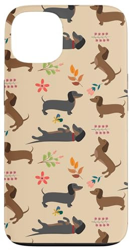 iPhone 13 Dachshund Pattern Sausage Dog Lover Wiener Flower Pattern Case
