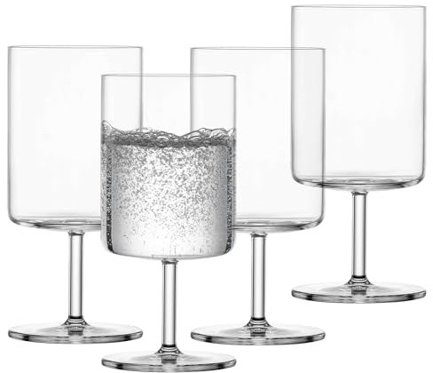 SCHOTT ZWIESEL Wasserglas Modo (4er-Set), vielseitig einsetzbare Gläser mit modernem Design, spülmaschinenfeste Tritan-Kristallgläser, Made in Germany (Art.-Nr. 119902)