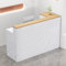 YVYKFZD Empfangstheke Rezeption mit Theke, Kleiner Rezeptionstheken, Empfangstresen mit abschließbaren Schubladen, verkaufstheke platzsparender Büro-Verkaufstresentisch(Texture L,55.1x17.7x39.3)