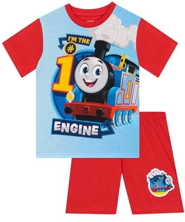THOMAS & FRIENDS Boys Pyjamas | Thomas The Tank Engine Boys PJs | Train Pyjamas For Kids | Red 7-8 Years