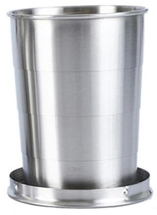 Joselin Vaso portátil plegable para viajes al aire libre, vaso telescópico, de agua portátil plegable de acero inoxidable para exteriores, 250 ml