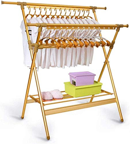 SaryEdge Hotel/Hogar Conveniente Almacenamiento Tendedero Ropa Multifunción s | Tendedero Plegable Extensible con 26 Agujeros, Estante para Zapatos, Longitud Ajustable, prác(A