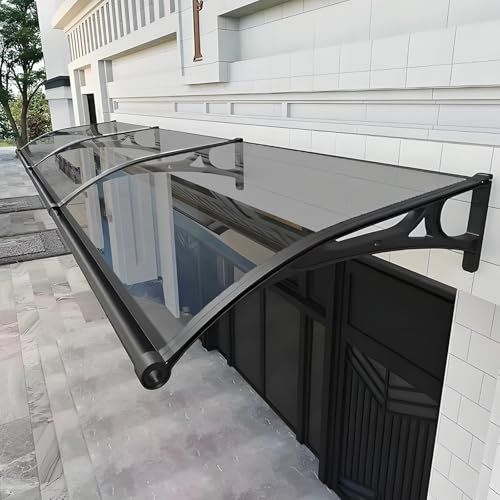 Marquesina Puerta Exterior, Marquesinas Exterior con Soporte de Aleación de Aluminio, Marquesina Exterior para Puertas, Tejadillo de Exterior, Techo Exterior Lluvia, Tejadillo de Protección