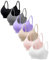 HBselect 6er Pack Gepolsterte BHS ohne Bügel Damen Rückenfrei Nahtlose Bralettes Bügelloser T-Shirt BHS Sports Bra Yoga Bustier für Frauen Mädchen M C