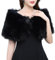 SMTCM Brautstola Kunstfell Hochzeitsschal Damen Schwarz Kunstpelz Schals Wrap Braut Cape Kragen Pelz Winter Brautschal Abendstola Frauen Fellschal Bolero Umhang Tücher für Cheongsam Brautkleid Party