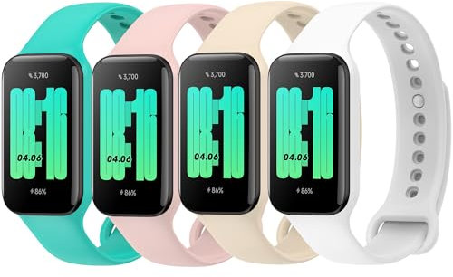 Yisica Correa Compatible con Xiaomi Smart Band 8 Active/Redmi Smart Band 2 Mujer Hombr, Pulsera de Repuesto de Silicona Suave para Xiaomi Smart Band 8 Active (Estrellas/Rosa/Blanco/Cian)