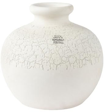 Vase 20x19cm Keramik Craquele - Blumenvase Keramikvase - Tischvase für Blumen - Dekovase Terrakotta - Tischvasen Gastronomie - Tischdeko Hochzeitsdeko Vasen - Weiß