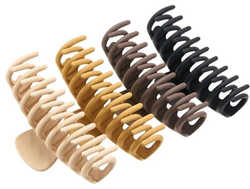 ZOUIQSS Fermagli per capelli grandi da donna, fermagli antiscivolo con presa forte, per acconciature sottili e spesse per capelli ricci 4 pezzi (stile 1)