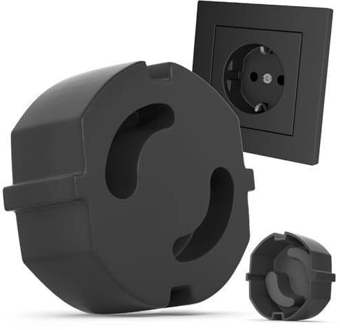 REDTRON 20×Cache Prise Bébé Electrique, Cache Prise pour Securite Enfant, Protection Prise Courant Électrique, protection contre les chocs électriques, Caches Prises Universal sans colle, Noir