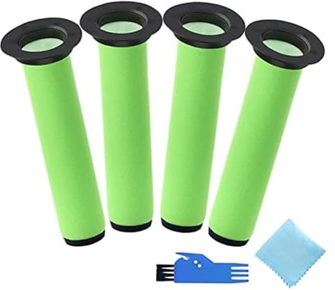 Vacuum Filter Kit, BTFWM Replacement Washable Dirt Bin Stick Filter, for Gtech, for Air Ram MK2 K9 Cordless Vacuum Cleaner Filters, Accessoties 4 Dirt Bin Stick Filter 1 Cleaning Brush 1 Rag