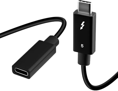 Mcbazel Rallonge Cable Thunderbolt 5, 80 Gbps USB-C Mâle vers Femelle, 240W Charge, Prise en Charge de la Résolution d’Affichage 8K/16K@60Hz, Compatible avec Thunderbolt 4/3, USB 4.0, USB-C, 0.8m