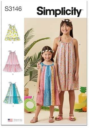 Simplicity Sewing Pattern SS3146K5 Children's and Girls' Dresses K5 (7-8-10-12-14)