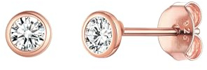 ChicSilver 3/4/5mm Orecchini Donna Punto Luce Argento 925 a Lobo Piccoli | argento 925, diamante brillante, minimalista, elegante, adatto a qualsiasi occasione, per quotidiano anniversario natale
