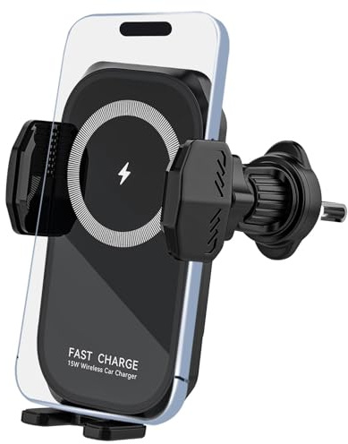Kabelloses Kfz-Handyladegeräte,15W Handyhalterung Auto mit Ladefunktion,Induktive Ladestation Auto,Handyhalterung Saugnapf für iPhone Samsung, Aufladung Handy Halterung Auto (Autoklimaanlage)