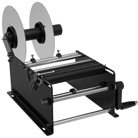 MIUKYUI MT-30 Manuelle Rundflaschen-Etikettiermaschine Halbautomatische Justierbare Etikettierapplikator mit Hoher Präzision (±0.5 mm) für Dosen und Flaschen 10-30 Stück/Min Ergonomischer Joystick