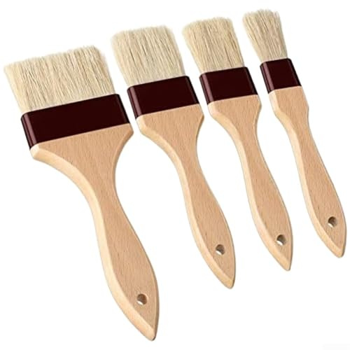 Ensemble de pinceaux avec manche en bois résistant à la chaleur pour la cuisine, comprend plusieurs tailles pour différentes tâches de cuisine, pour l'application de sauce et badigeonnage