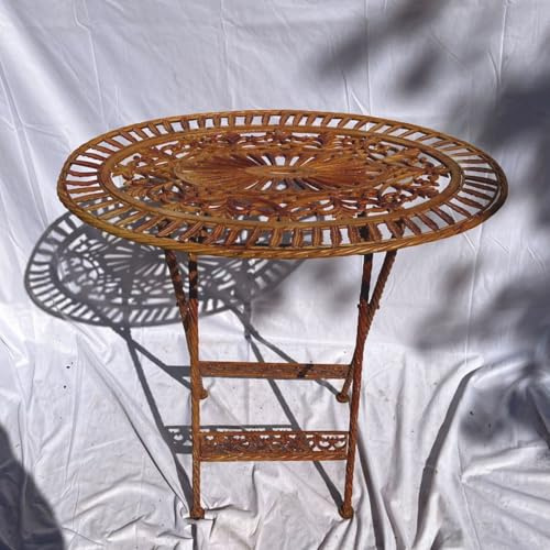 Casa Padrino Jugendstil Gartentisch Rost 70 x 54 x H. 74 cm - Klappbarer Garten Esstisch