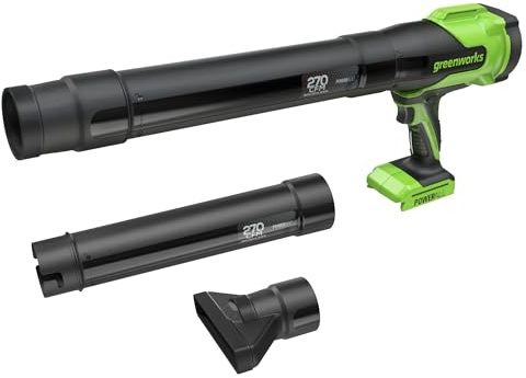 Greenworks 24V Akku Laubbläser, 209km/h 7,65m³/min Leistungsstark, Leicht & Kompakt, Elektrischer Gartenbläser für Terrasse, Einfahrt & Auto, Variable Geschwindigkeit, Ohne Akku BLH22SA1