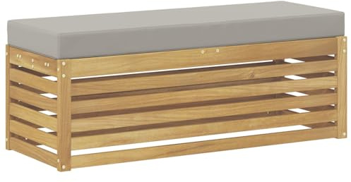 vidaXL Outdoor Hocker Bank Weiß 115 x 43 x 45 cm Massivholz Akazie, Moderner Garten Lounge, Bequeme Sitzbank für die Terrasse, modulare Sofa-Anordnung, perfekte Sommerentspannung
