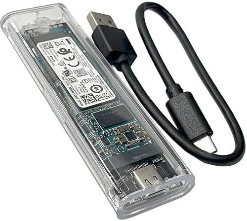 Disco Duro Externo de estado sólido SSD tipo M.2 Slim ultraligero de 256GB con cable USB 3.1 Tipo-C a USB estándar para ordenador Portátil Televisión PC Desktop Laptop y Consola 500MB/s 51CH043R_256GB