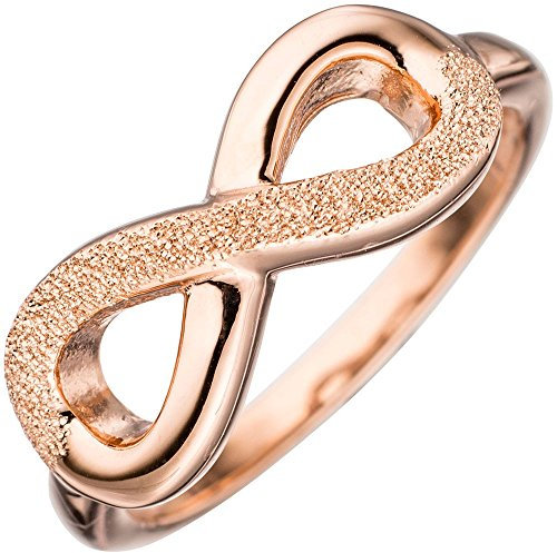 Schmuck Krone Ring Damenring Unendlichkeit Ziffer Acht 8 925 Silber rotvergoldet Silberring, Ringgröße:Innenumfang 58mm ~ Ø18.5mm