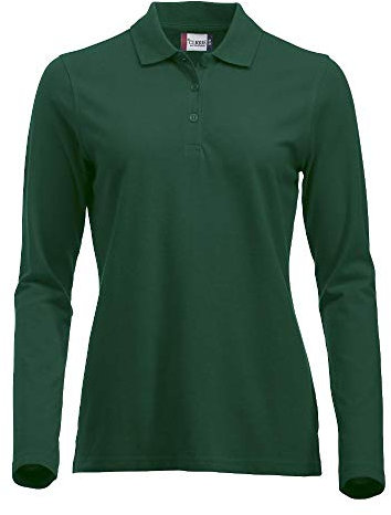CliQue Women's Clique Classic Long Sleeved Womens Marion Polo Shirt, Green (Bottle Green), XS UK
