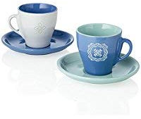 BRANDANI TAZZA CAFFE' PANAREA BIANCO-COBALTO SET 2 PEZZI IN STONEWARE 54513