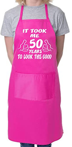 Print4U Grembiule da cucina con scritta It took 50 Years To Look This Good BBQ, rosa, Taglia unica