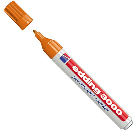 edding 3000 Permanentmarker, Rundspitze ca. 1,5-3 mm (1 Stück, Orange)