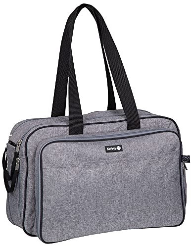 Safety 1st Nap to go, 2in1 Wickeltasche und Mini Baby Reisebett in einem inkl. Passender Neugeborenen Matratze und komfortable Tragegriffe, 9 verschiedene Fächer, viel Stauraum, Grey, Grau