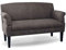 CAVADORE 2-Sitzer Küchensofa Malm, Sitzbank für Küche oder Esszimmer in Lederoptik, Inkl. Armteilverstellung, Federkern und moderner Kontrastnaht, 152 x 97 x 78, Mikrofaser: grau