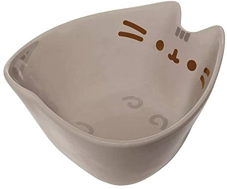 Department 56 6007146 Pusheen The Cat Shaped Sculpted Rice Bowl with Chopsticks, Stoneware Bamboo, Gray