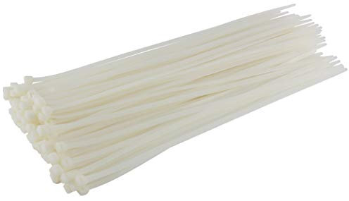 GTSE Robuste Kabelbinder, 45,7 cm, weiß/transparent, 100 Stück, 54,4 kg Stärke, UV-beständig, lange Nylon-Kabelbinder, selbstsichernd, 45,7 cm Kabelbinder
