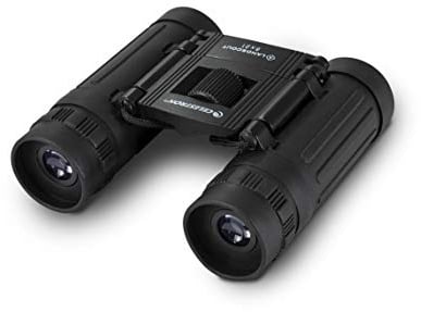 Celestron 72350 LandScout 8x21mm Water-Resistant Roof Prism Binoculars with Rubber Grip Surface, Coated Lens, K9 Optical Glass, Neck Strap and Soft Carry Case, Black